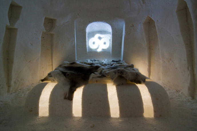 Habitación ambientada del Artic Snow Hotel